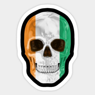 Ivory Coast Flag Skull - Gift for Ivorian With Roots From Ivory Coast Sticker
